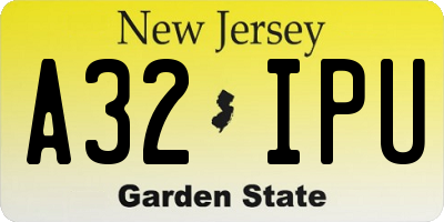 NJ license plate A32IPU
