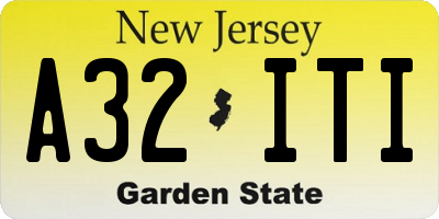 NJ license plate A32ITI