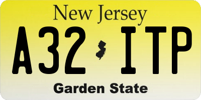 NJ license plate A32ITP