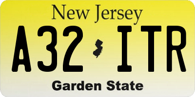 NJ license plate A32ITR