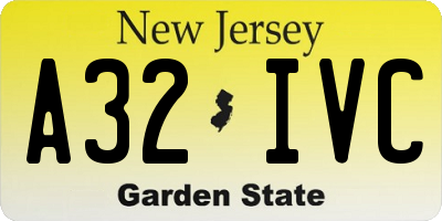 NJ license plate A32IVC