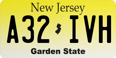 NJ license plate A32IVH
