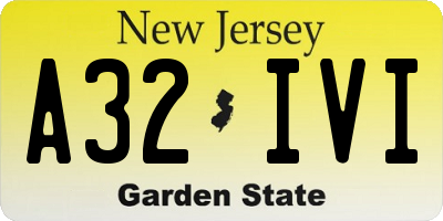 NJ license plate A32IVI