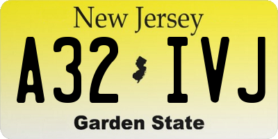 NJ license plate A32IVJ