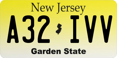 NJ license plate A32IVV