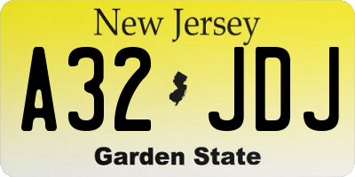 NJ license plate A32JDJ
