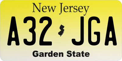 NJ license plate A32JGA