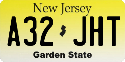 NJ license plate A32JHT