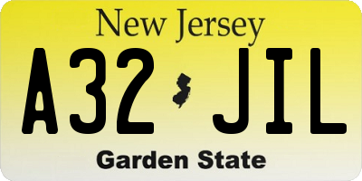 NJ license plate A32JIL