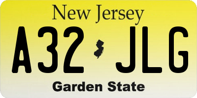 NJ license plate A32JLG