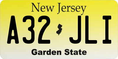 NJ license plate A32JLI