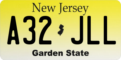 NJ license plate A32JLL