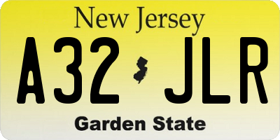NJ license plate A32JLR