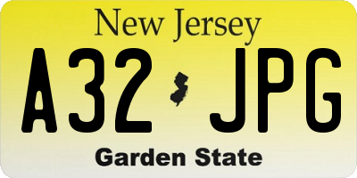 NJ license plate A32JPG