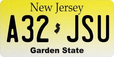 NJ license plate A32JSU