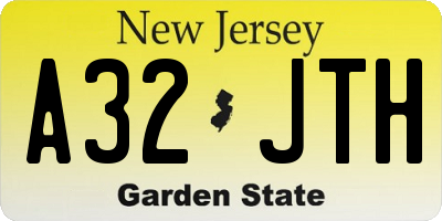 NJ license plate A32JTH