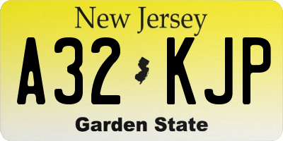NJ license plate A32KJP