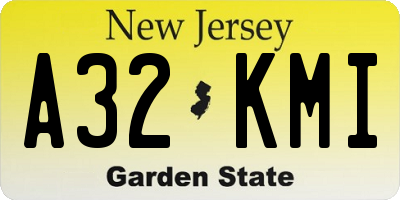 NJ license plate A32KMI