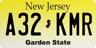 NJ license plate A32KMR