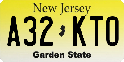 NJ license plate A32KTO