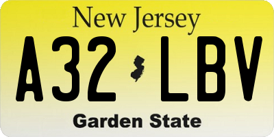 NJ license plate A32LBV