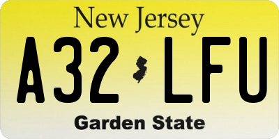 NJ license plate A32LFU