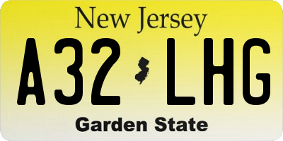 NJ license plate A32LHG