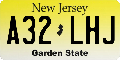NJ license plate A32LHJ