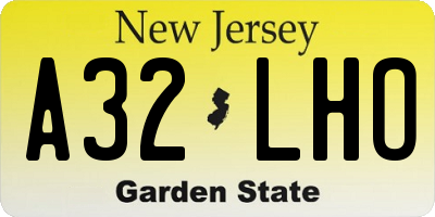 NJ license plate A32LHO