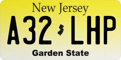 NJ license plate A32LHP