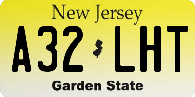 NJ license plate A32LHT