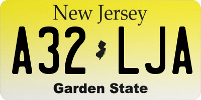 NJ license plate A32LJA