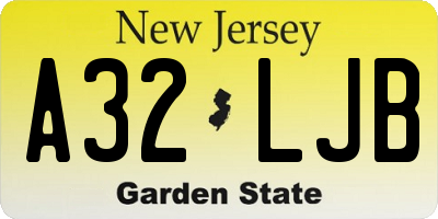 NJ license plate A32LJB