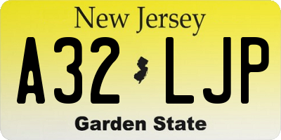 NJ license plate A32LJP