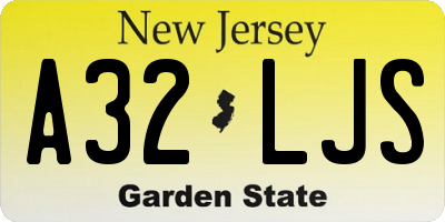 NJ license plate A32LJS