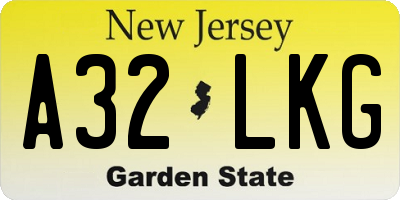 NJ license plate A32LKG