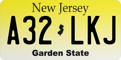 NJ license plate A32LKJ