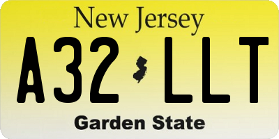 NJ license plate A32LLT
