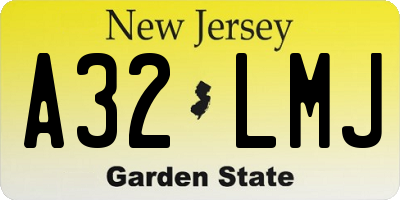 NJ license plate A32LMJ