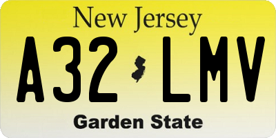 NJ license plate A32LMV