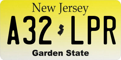 NJ license plate A32LPR
