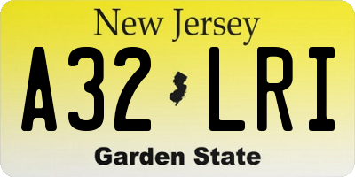 NJ license plate A32LRI