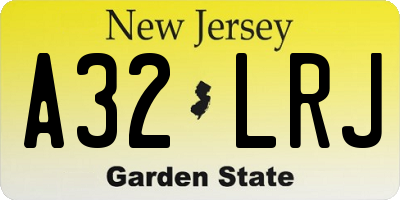 NJ license plate A32LRJ