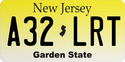 NJ license plate A32LRT