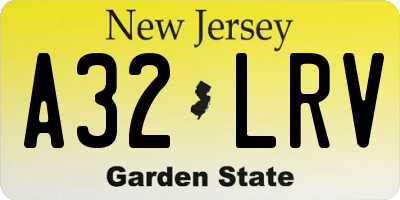 NJ license plate A32LRV