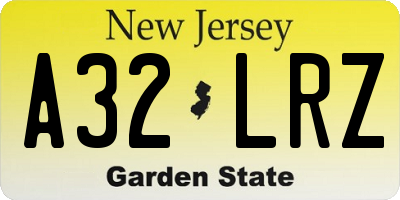 NJ license plate A32LRZ