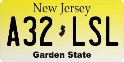 NJ license plate A32LSL
