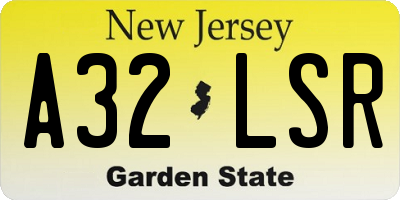 NJ license plate A32LSR