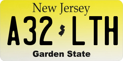 NJ license plate A32LTH