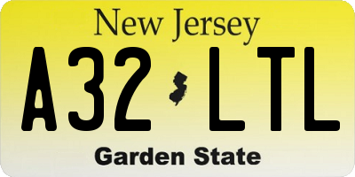 NJ license plate A32LTL